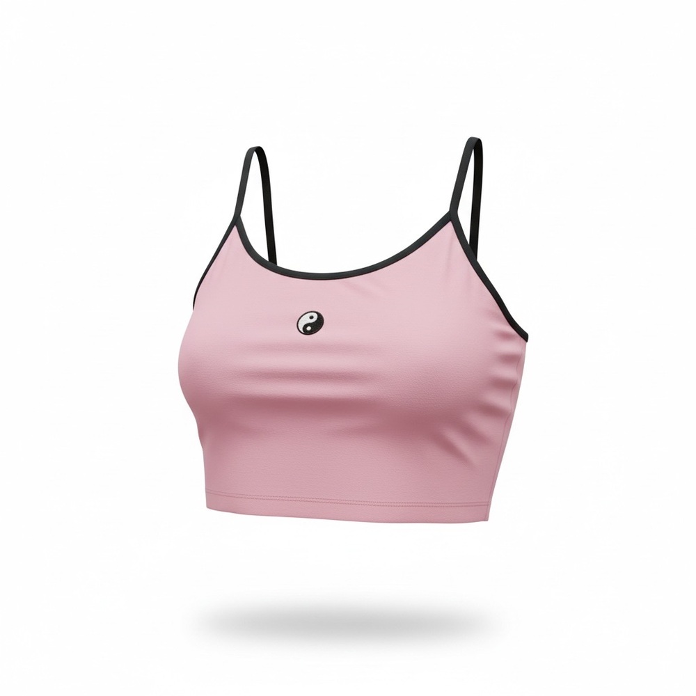 Urban Outfitters Pink Yin Yang Cropped Tank with Black Trim